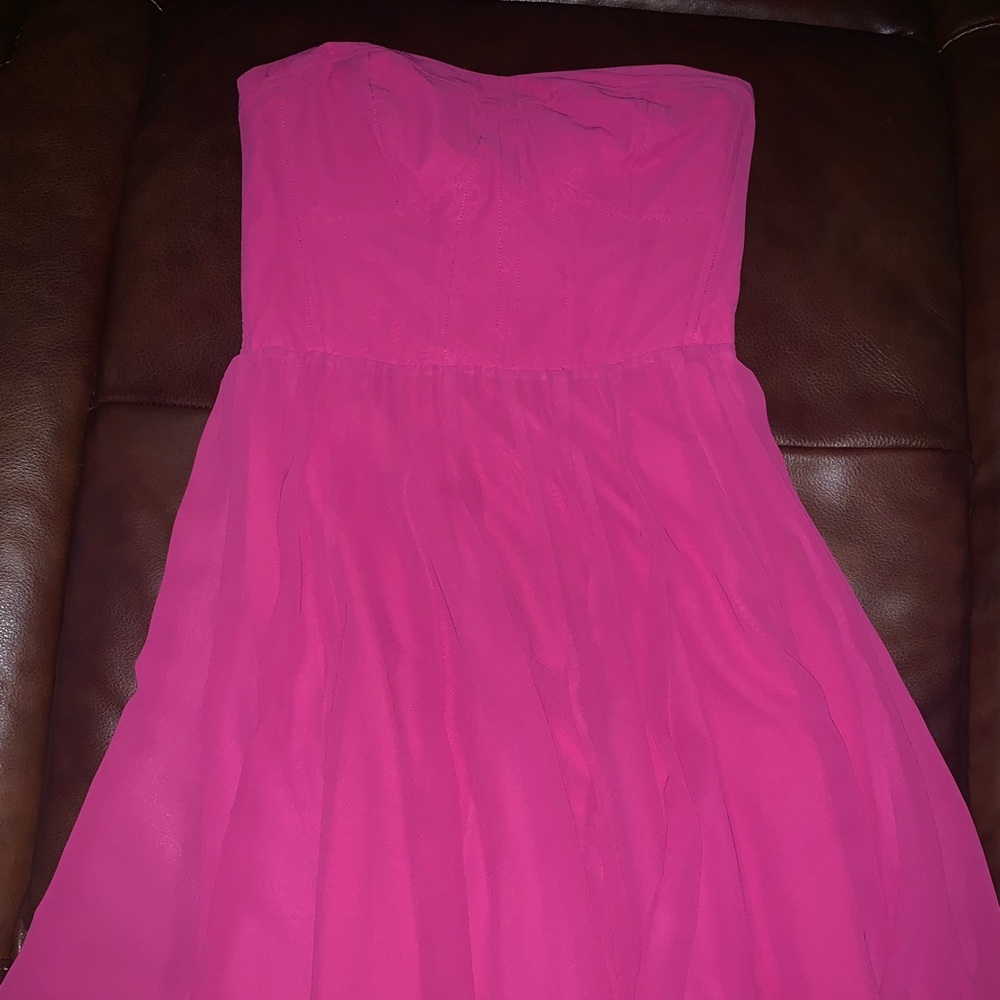 Pink Guess LA strapless dress